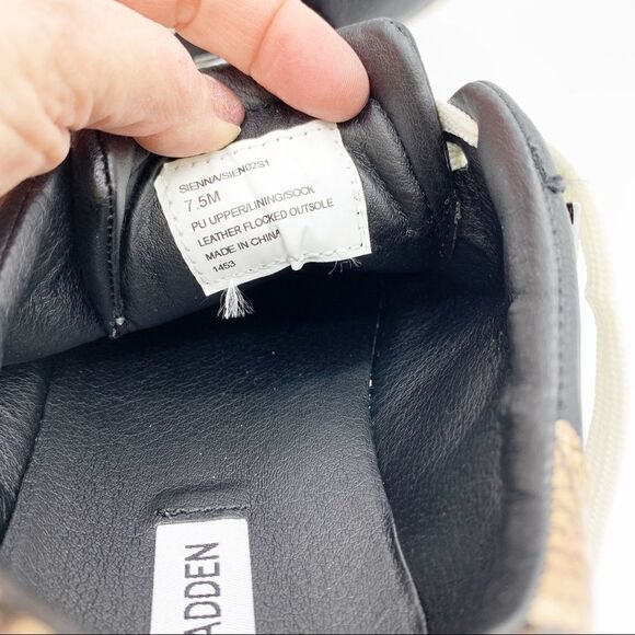 Steve Madden Sienna Black Lace Up Sneakers with Snakeskin and Stud Detailing - Picture 9 of 14